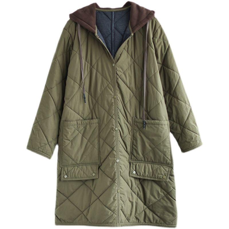 Quilted Hooded Long Coat | Lightweight Warmth | Relaxed Fit | Casual Outerwear