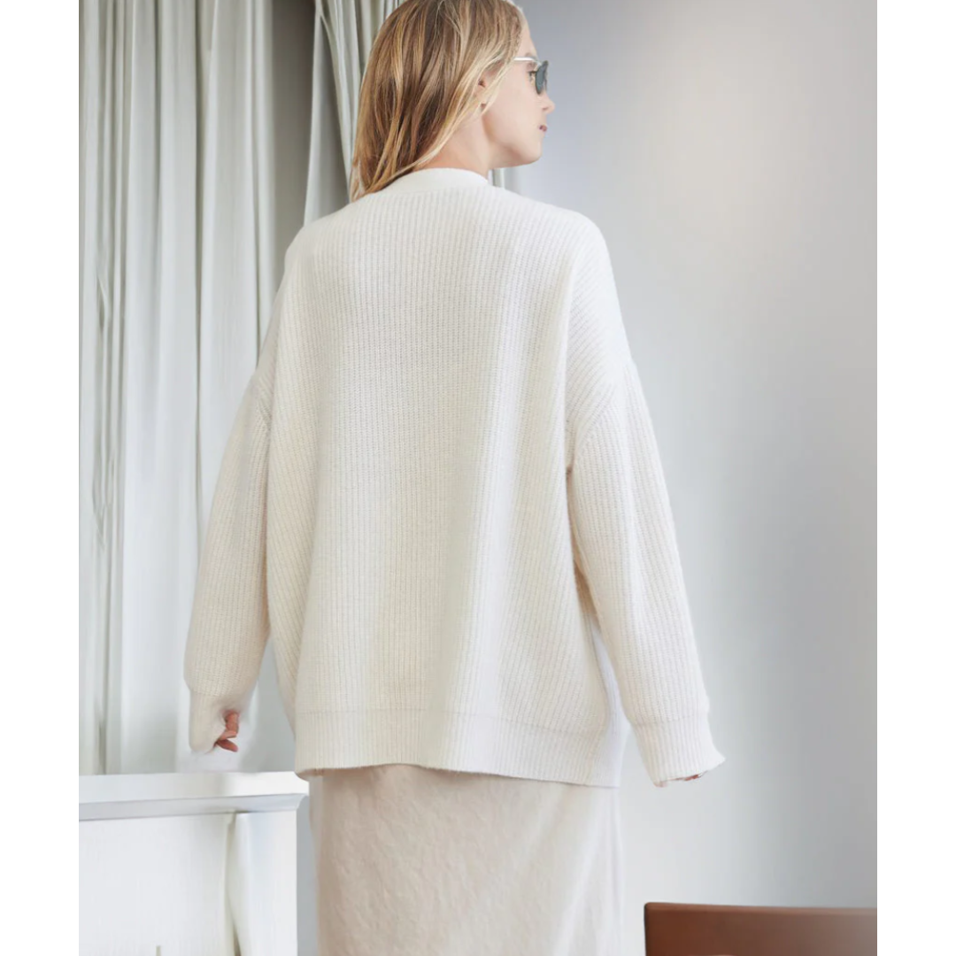 Ribbed Knit Button Cardigan | Relaxed Fit with Drop Shoulders | Soft Casual Layer