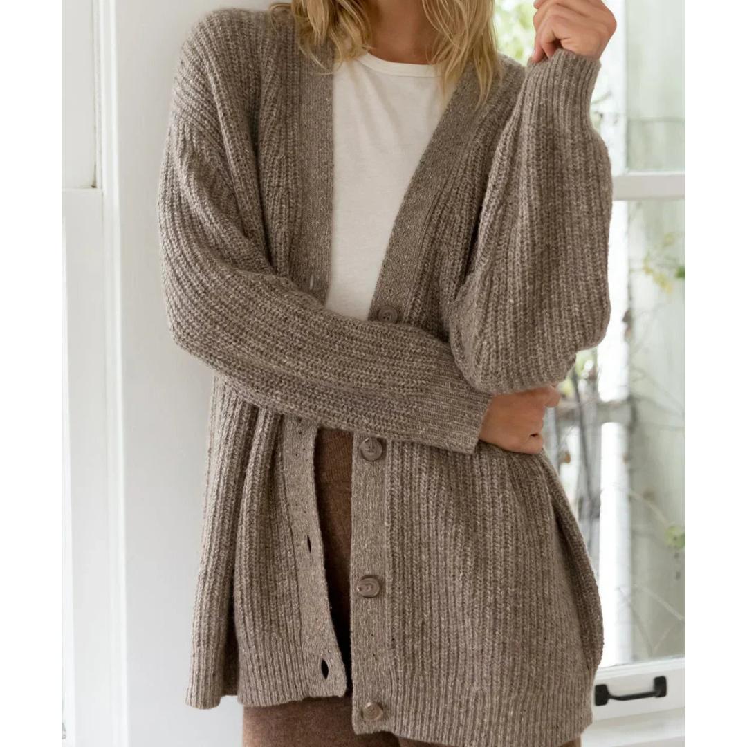 Ribbed Knit Button Cardigan | Relaxed Fit with Drop Shoulders | Soft Casual Layer