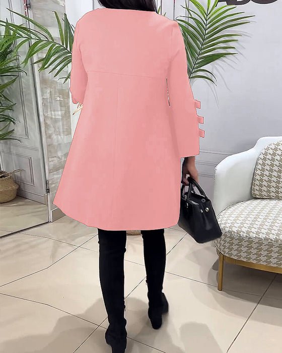 A-Line Long-Sleeve Dress | Chic Bow-Tie Sleeves | Lightweight Fabric | Everyday Elegance