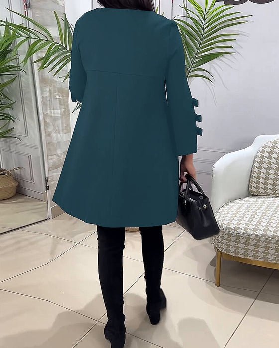 A-Line Long-Sleeve Dress | Chic Bow-Tie Sleeves | Lightweight Fabric | Everyday Elegance