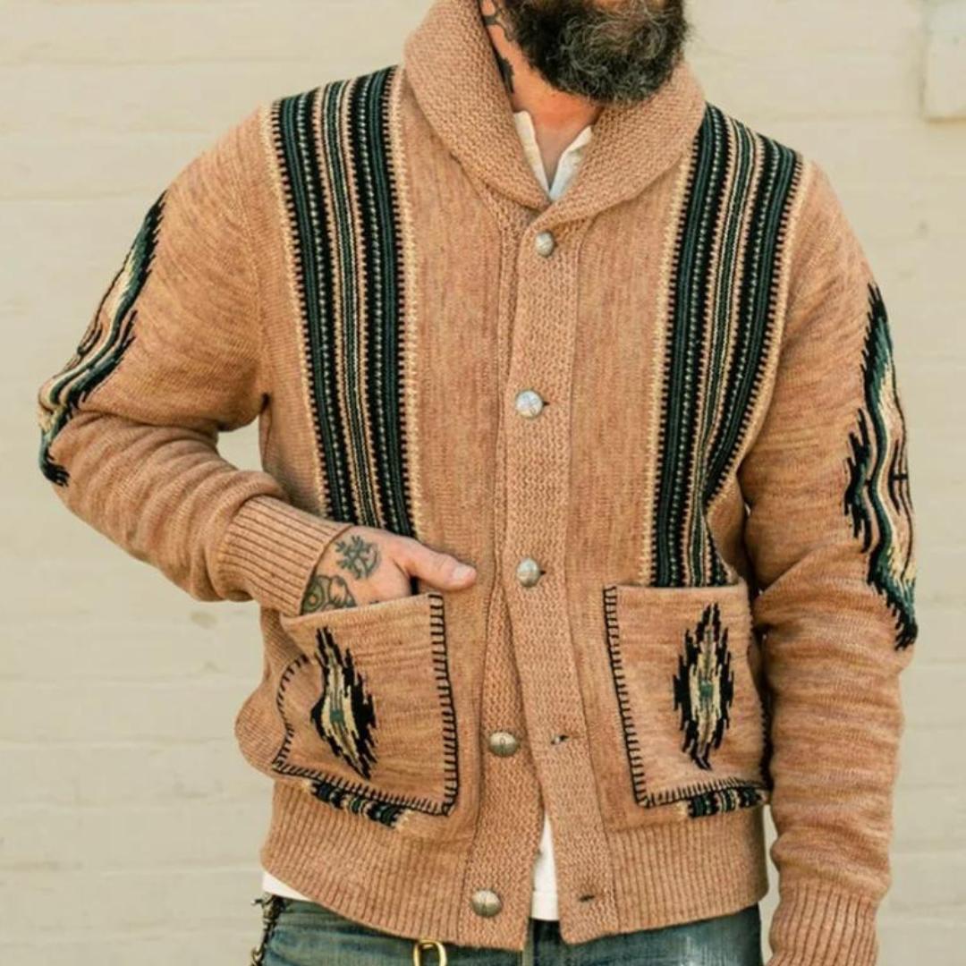 Men’s Knit Cardigan Sweater | Button-Front with Pattern Detailing | Casual Layering Canada