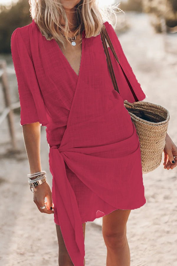 Wrap-Style Mini Dress | Lightweight Fabric | Versatile Summer Wear