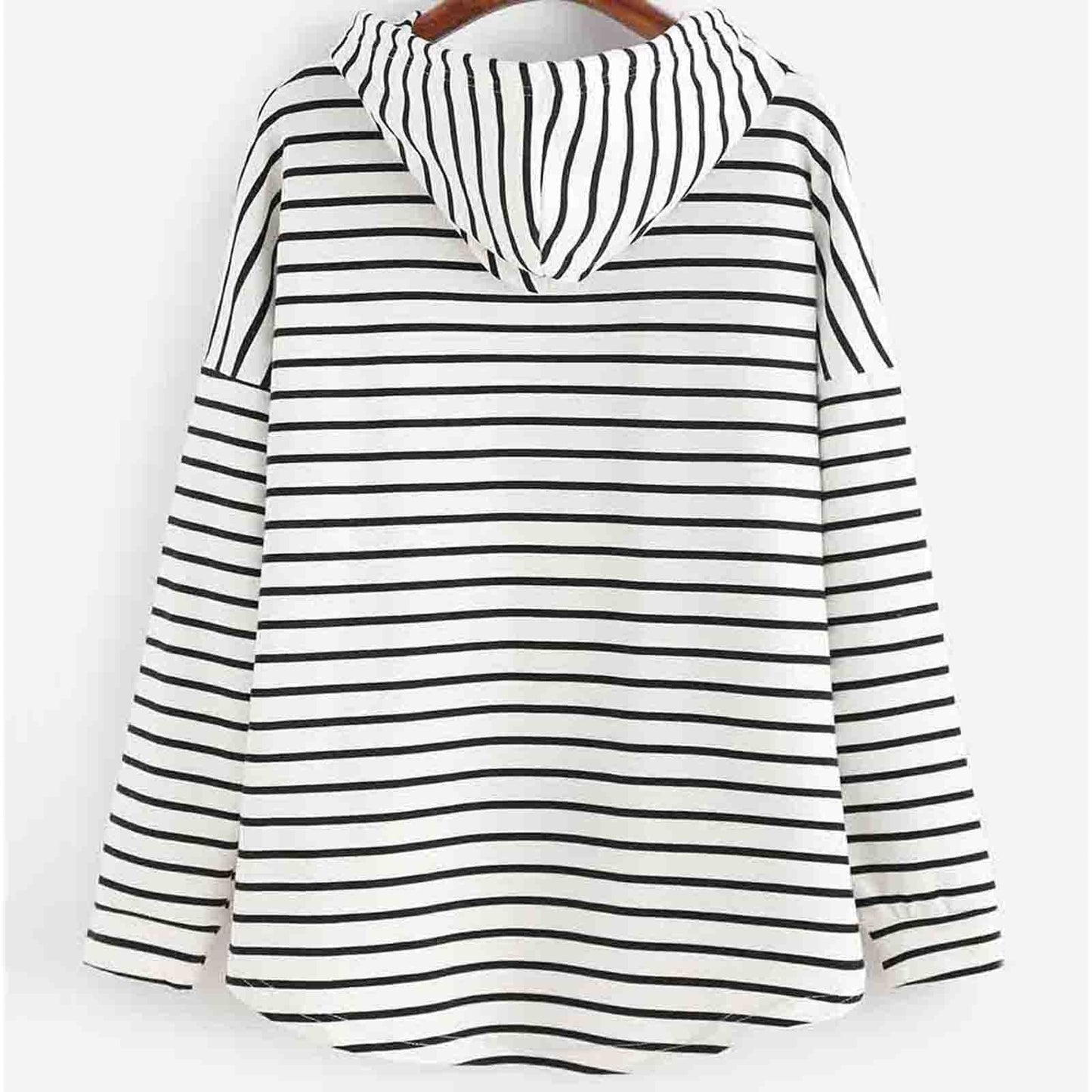 Striped Hoodie Pullover | Drawstring Neck | Casual Lightweight Layer