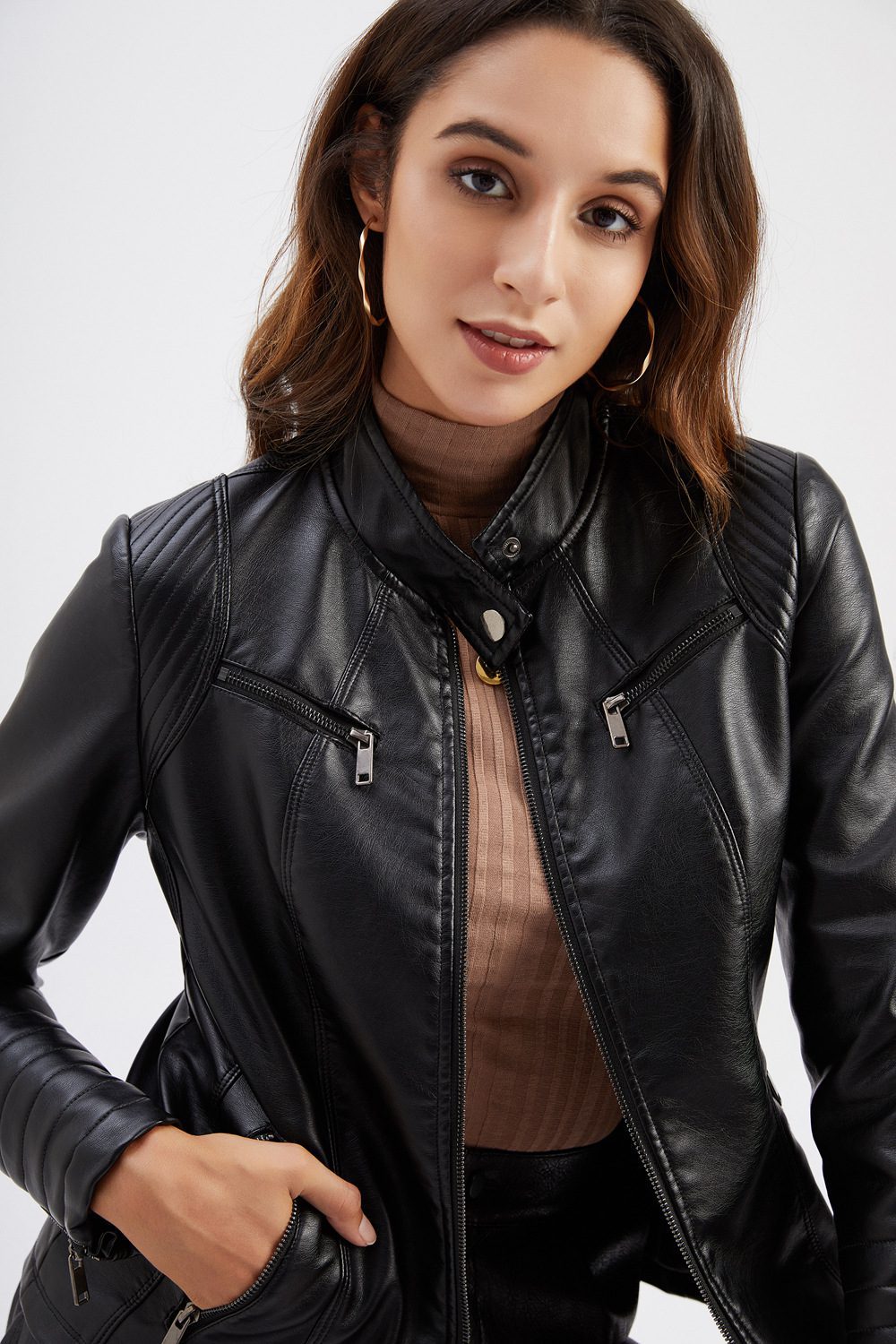 Classic PU Leather Jacket | Edgy Moto Style | Sleek Finish | Versatile Outerwear