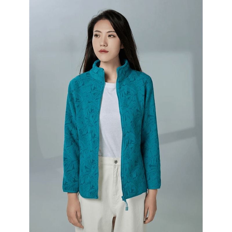 Floral Fleece Zip-Up Jacket | Soft & Warm | Stylish Design
