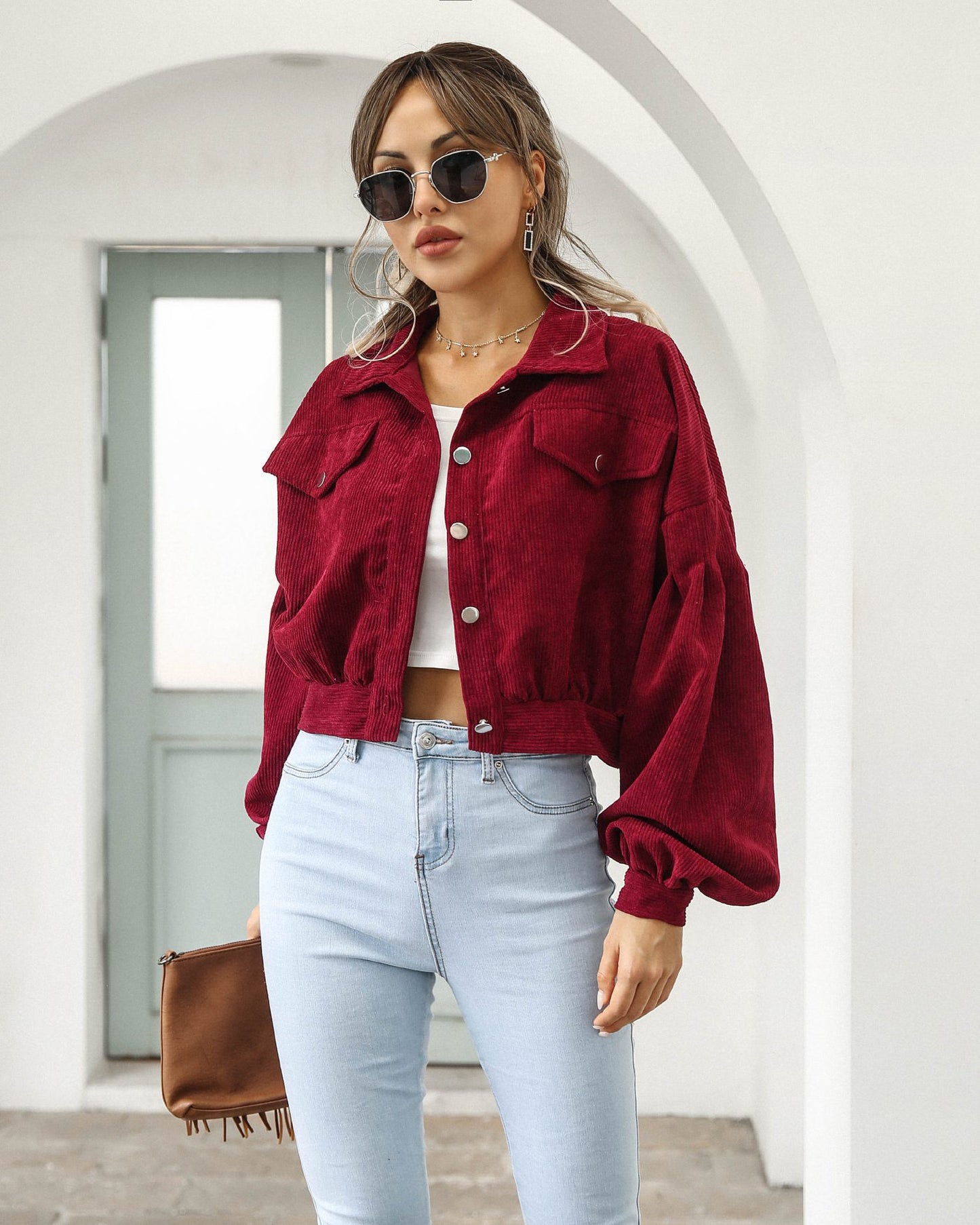 Cropped Corduroy Jacket | Statement Piece | Soft Texture | Casual Layering