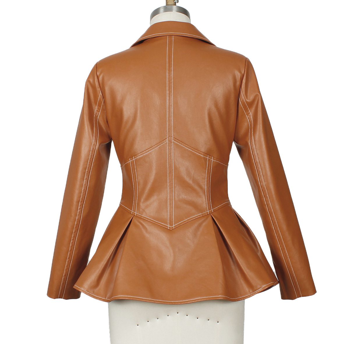 Peplum PU Leather Blazer | Tailored Fit | Chic Design | Versatile Outerwear