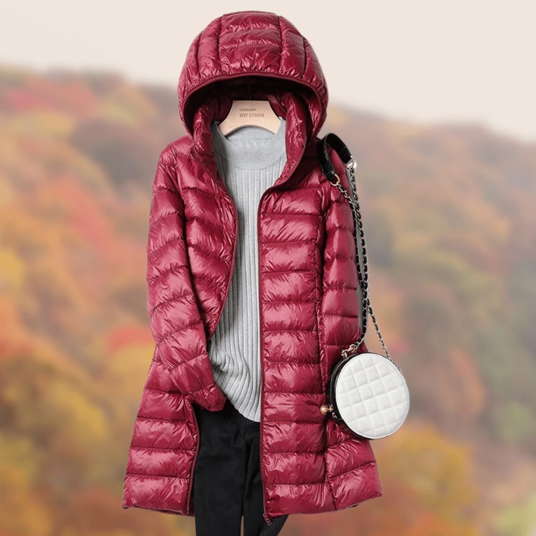 Women's Lightweight Puffer Jacket with Hood | Warm & Water-Resistant | Casual Fall & Winter Outerwear