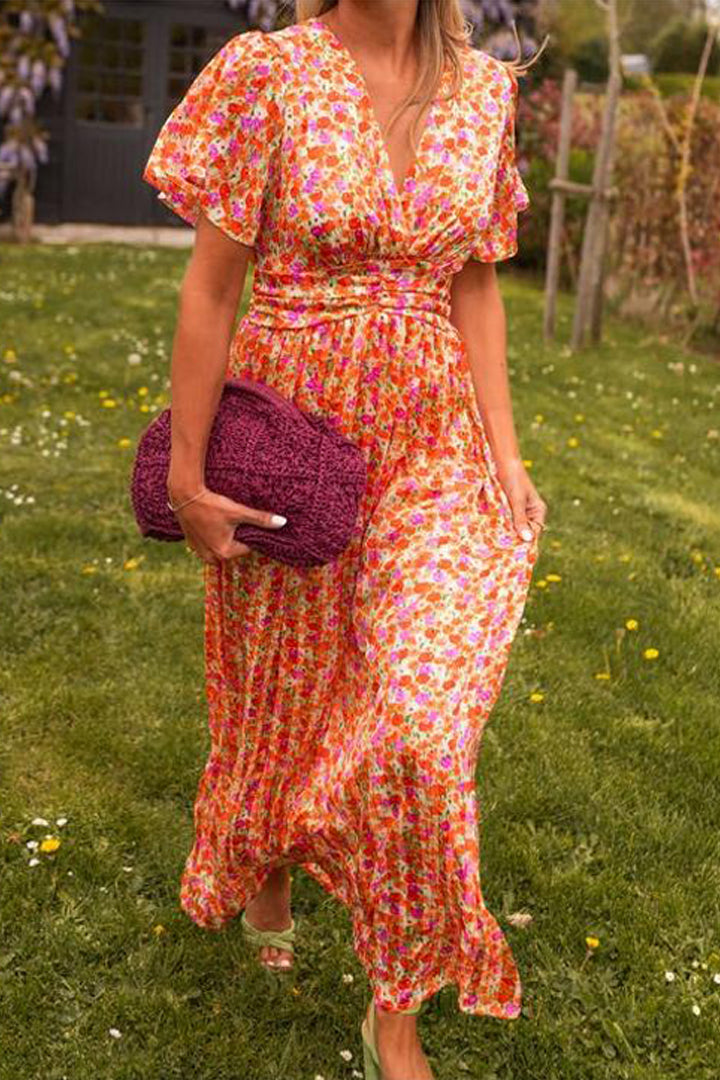 Floral Maxi Dress | Puff Sleeve & Shirred Waist | Lightweight Flowy Fit