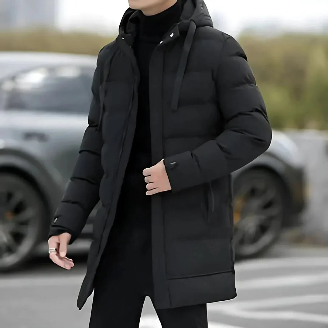 Men’s Lightweight Hooded Puffer | Water-Resistant Winter Jacket