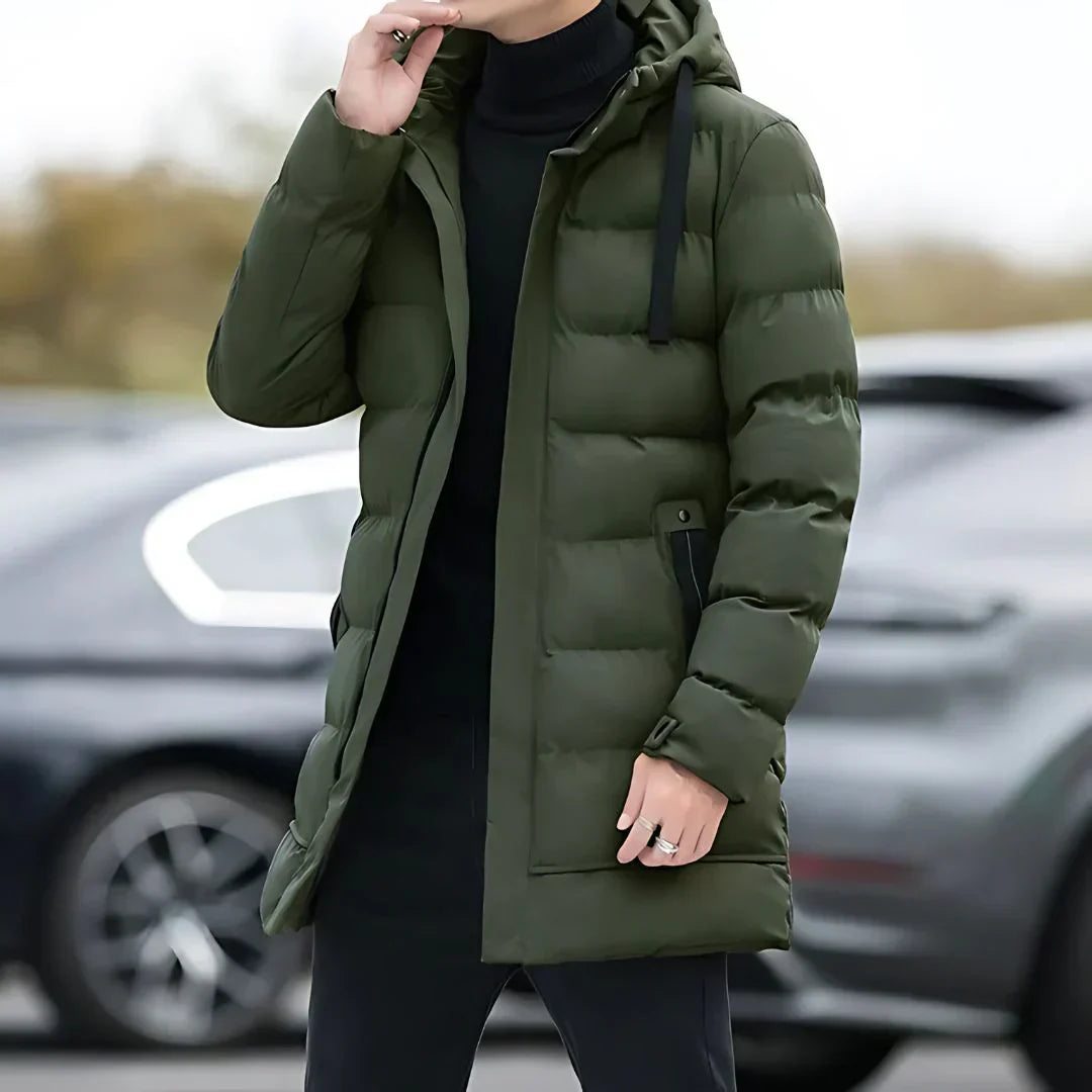 Men’s Lightweight Hooded Puffer | Water-Resistant Winter Jacket