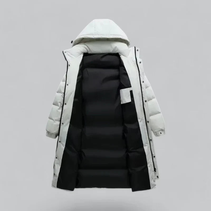 Long Down Puffer Coat | Hooded Winter Parka | Warm Insulated Outerwear