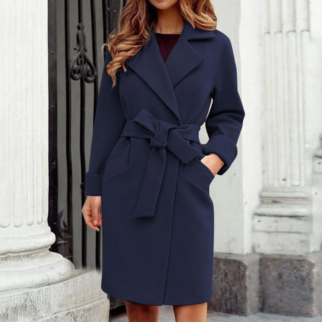 Belted Wrap Wool Coat | Elegant Tie-Waist Overcoat | Statement Winter Outerwear Canada