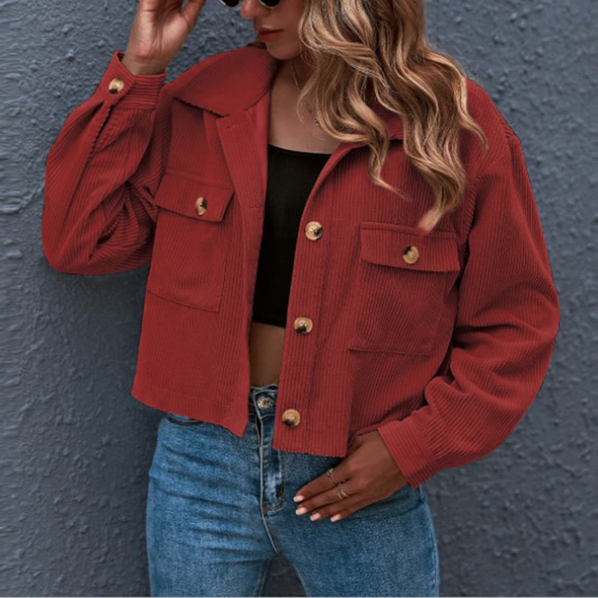 Cropped Utility Jacket | Button-Down Design | Lightweight Cotton Blend | Casual Wardrobe Essential