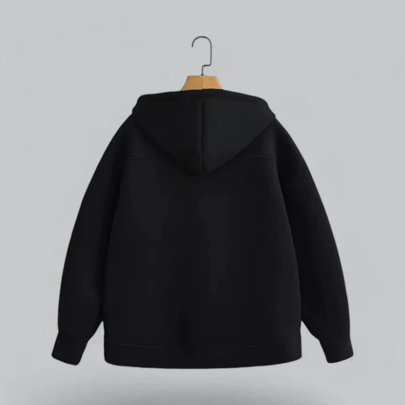 Men’s Oversized Zip Hoodie | Minimalist Full-Zip Fleece | Casual Streetwear Essential
