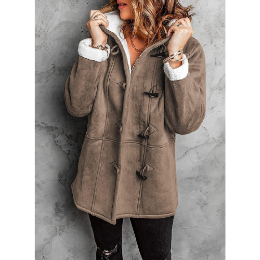 Toggle-Front Winter Jacket | Soft Lined Hooded Coat | Warm Midweight Outerwear