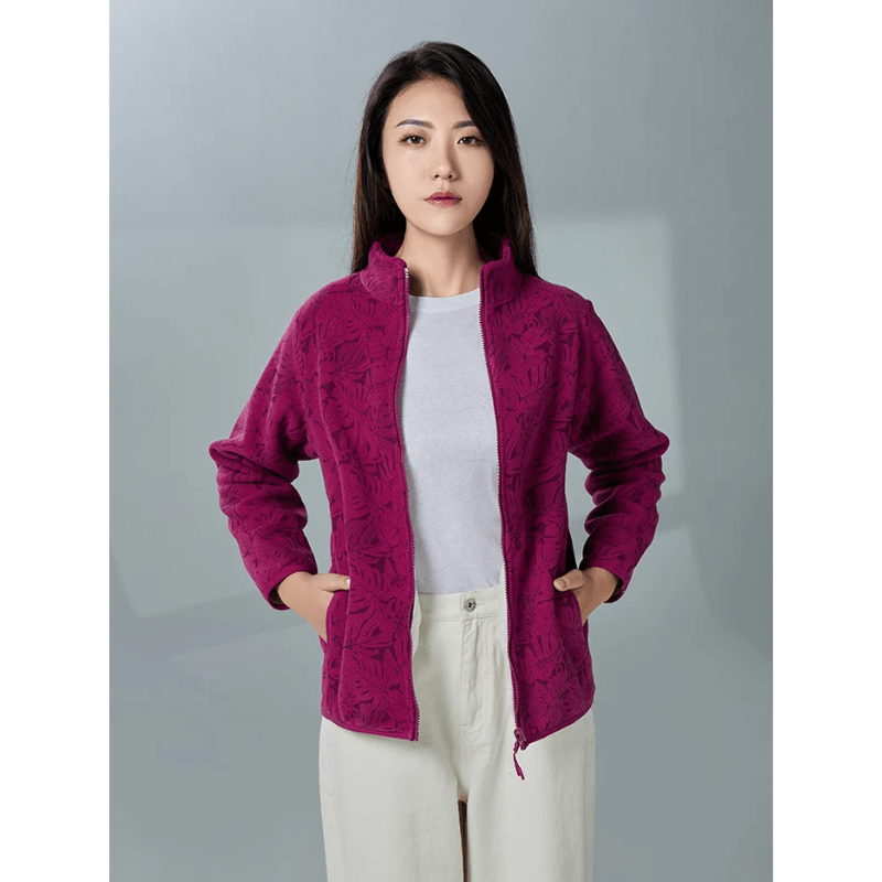 Floral Fleece Zip-Up Jacket | Soft & Warm | Stylish Design