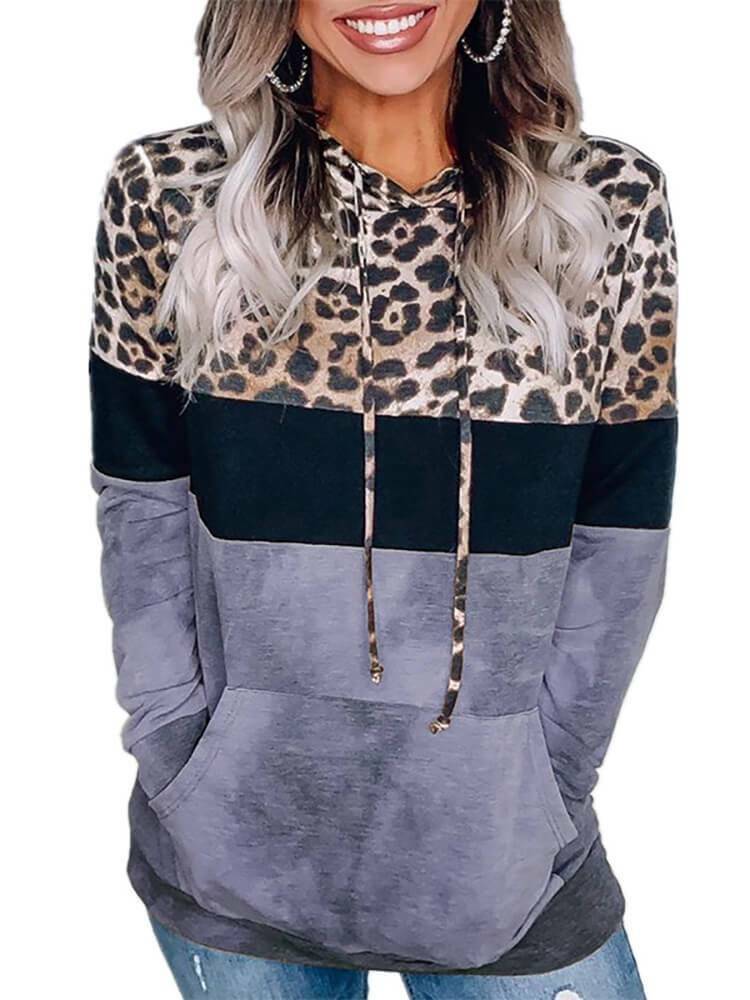 Leopard Colour-Block Hoodie | Stylish and Cosy | Casual Wear Essential