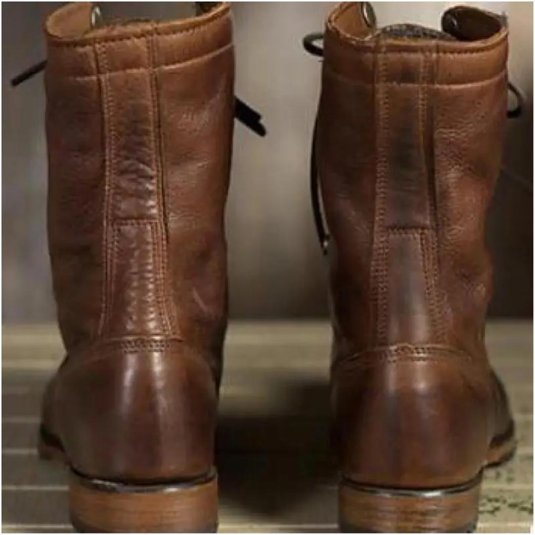 Lace-Up Combat Boots | Fold-Over Lined Collar | Rugged Cold Weather Footwear