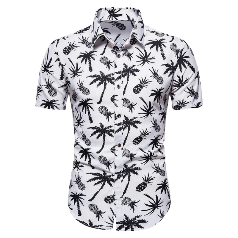 Tropical Print Short Sleeve Shirt | Lightweight Cotton | Resort Casual Fit