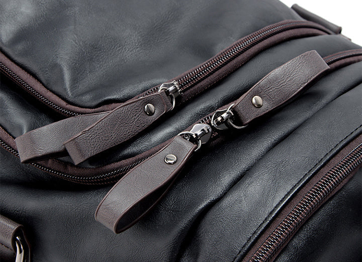 Men’s Faux Leather Duffel Bag | Weekender Carryall | Water-Resistant Travel Gear