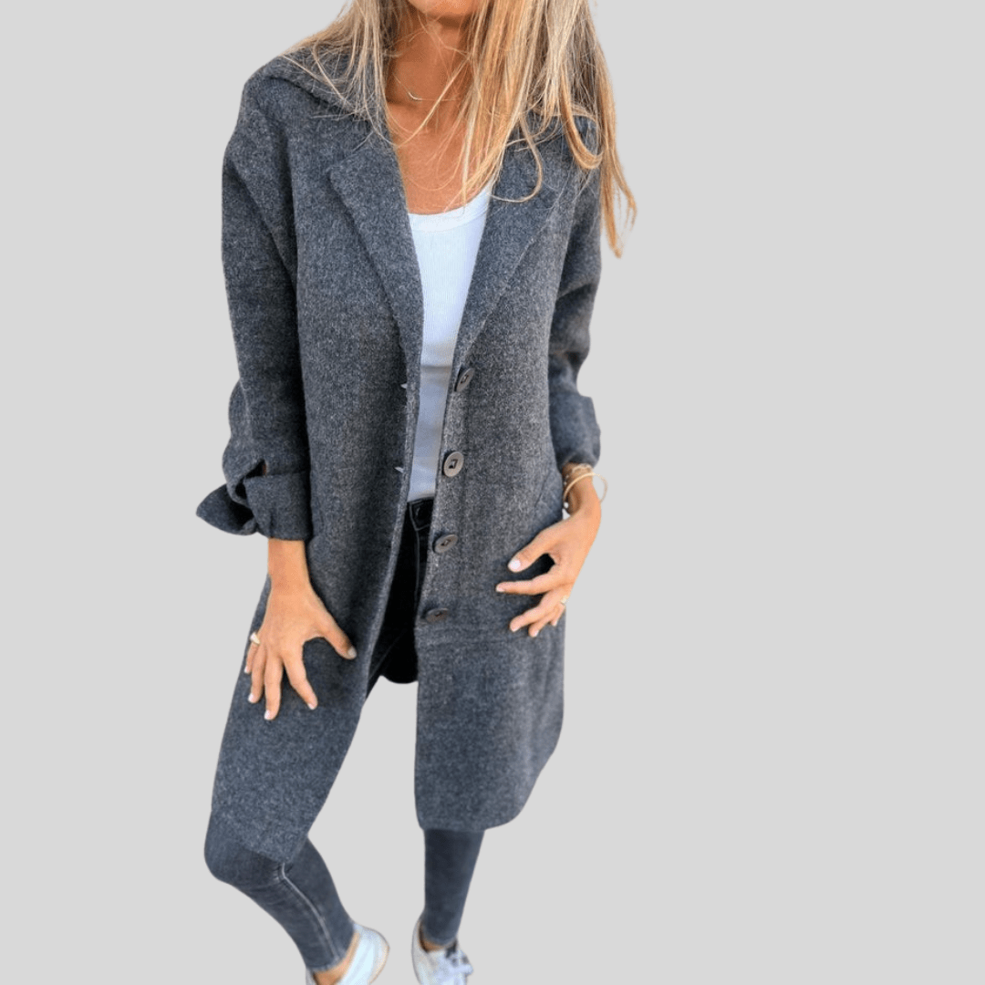 Textured Button-Up Cardigan Coat | Oversized Fit | Cosy & Chic | Casual Layering