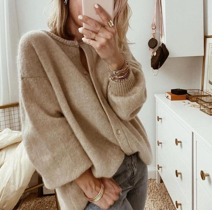 Relaxed Knit Button Cardigan | Drop Shoulder | Cozy Casual Layer