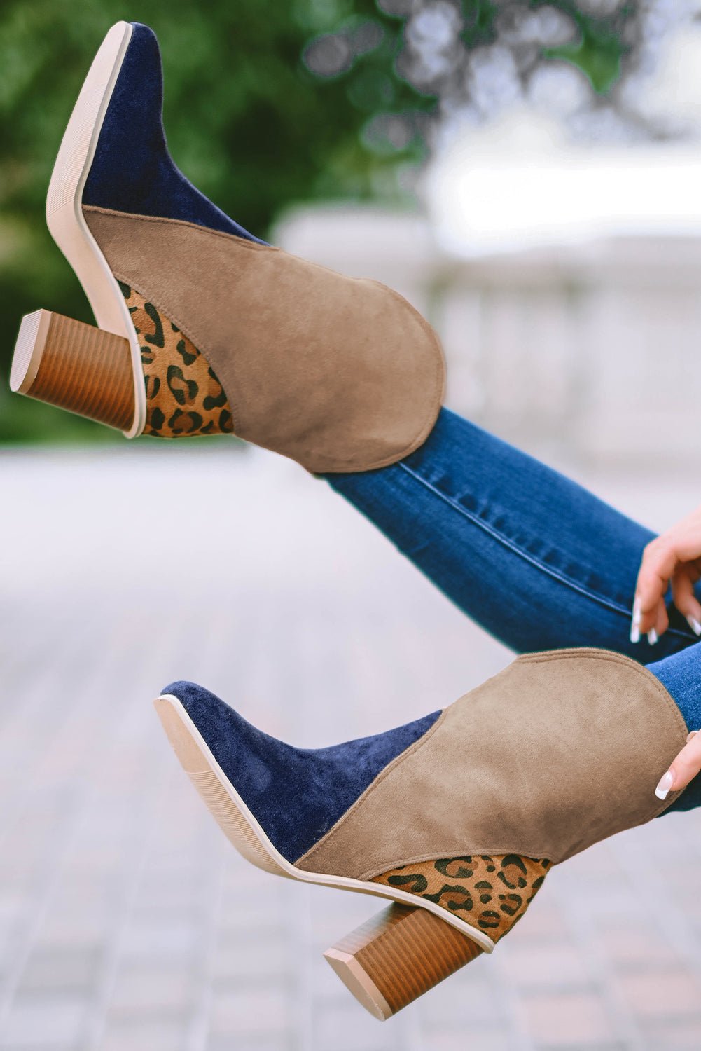 Two-Tone Ankle Boots | Colour-Block Design | Trendy and Comfortable