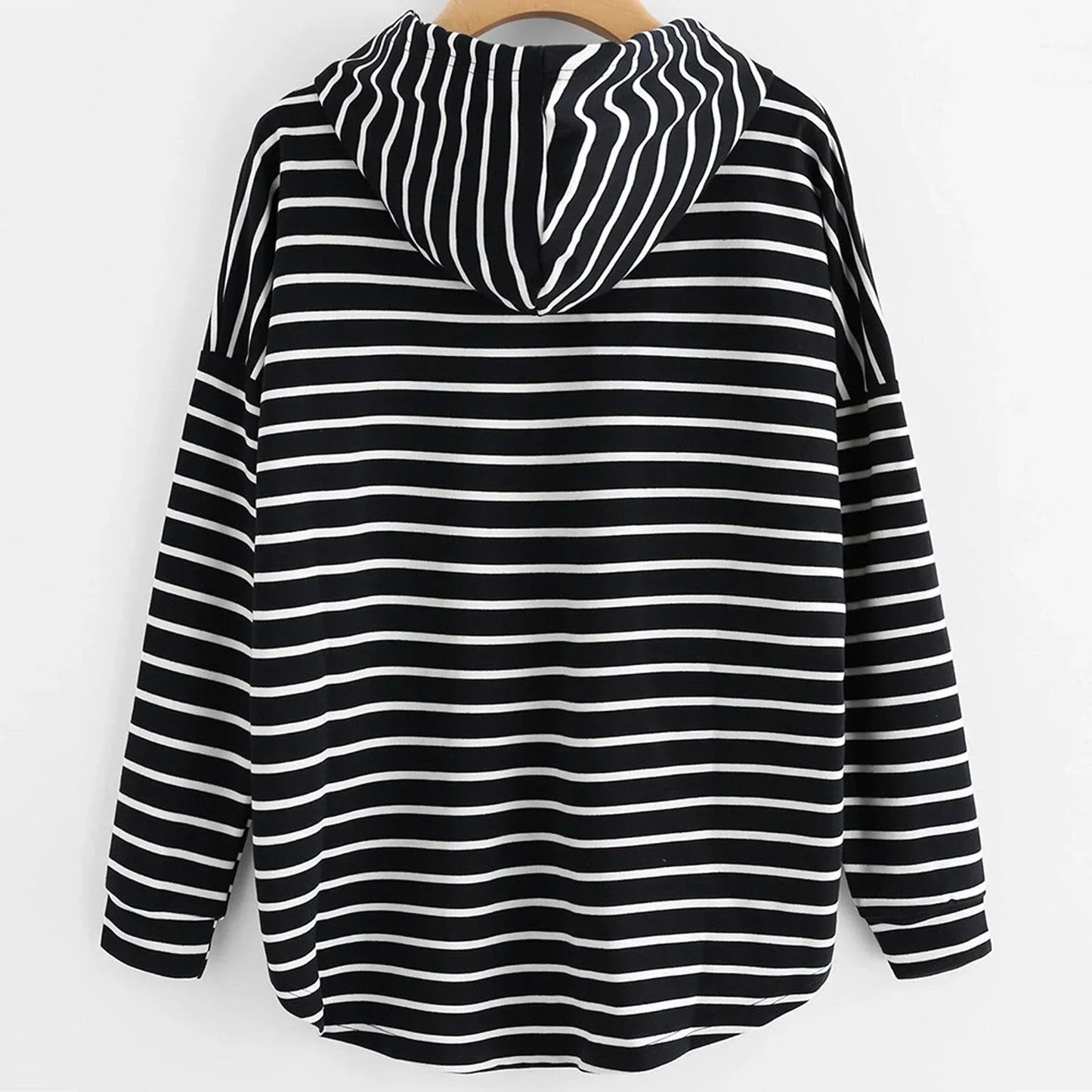 Striped Hoodie Pullover | Drawstring Neck | Casual Lightweight Layer