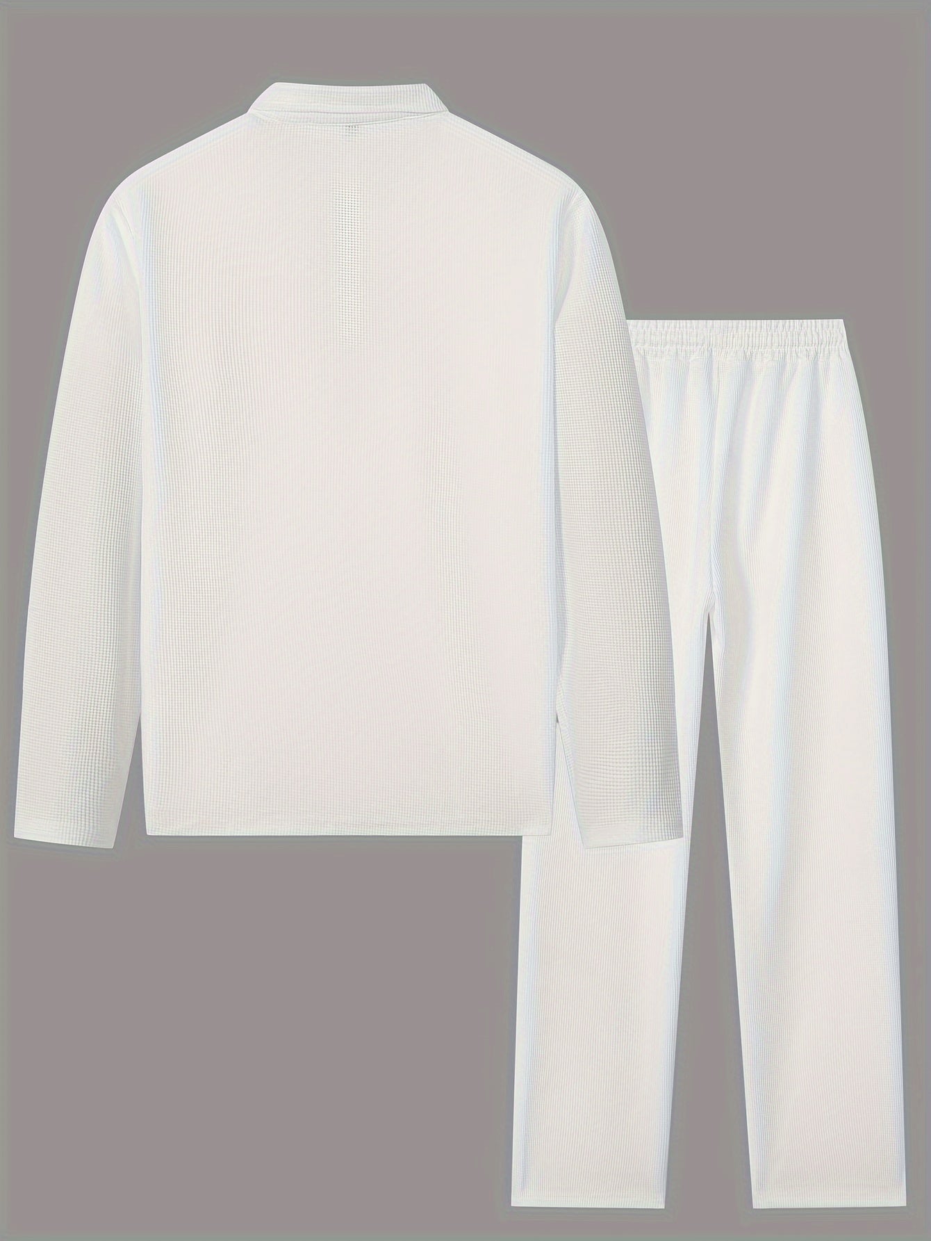 Men’s Textured Lounge Set | Quarter-Zip Pullover & Joggers | Relaxed Fit in Beige