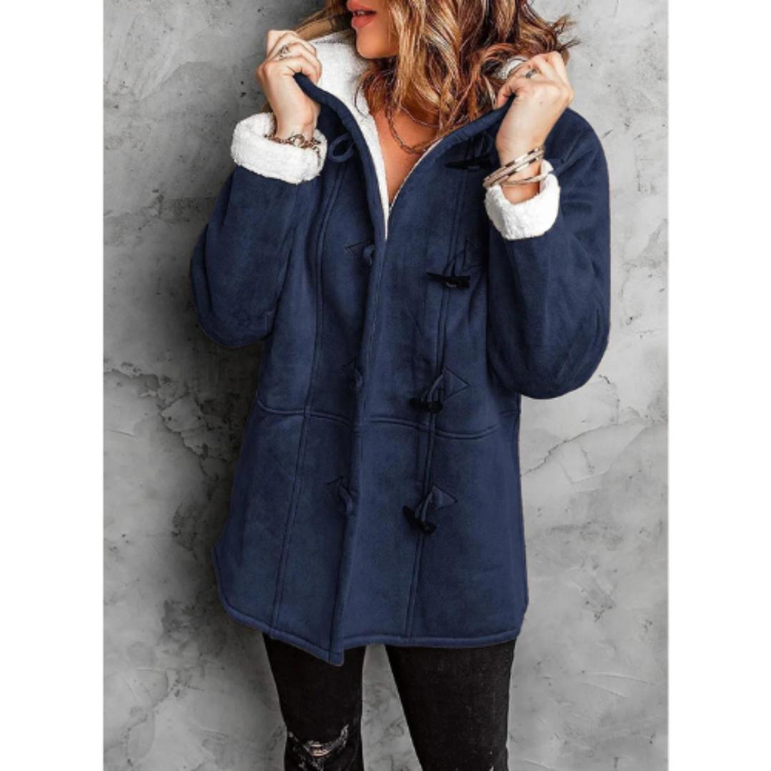 Toggle-Front Winter Jacket | Soft Lined Hooded Coat | Warm Midweight Outerwear