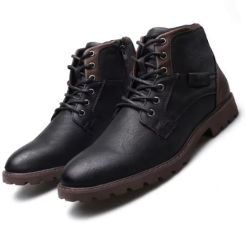Men's Leather Lace-Up Boots | Rugged Sole | Classic Ankle Height
