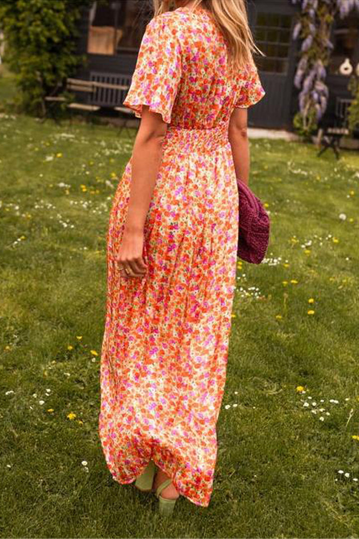 Floral Maxi Dress | Puff Sleeve & Shirred Waist | Lightweight Flowy Fit
