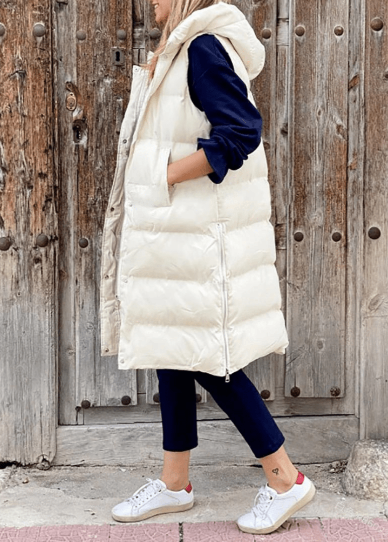 Longline Puffer Vest | Sleeveless Warmth | Lightweight Design | Stylish Layering