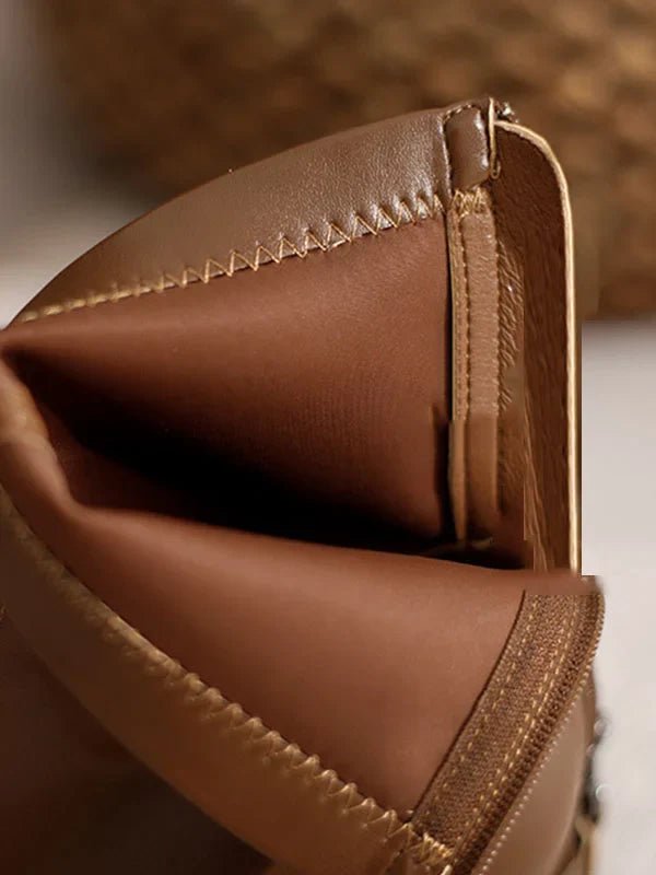 Square Toe Ankle Boots | Block Heel | Minimalist Zip Closure