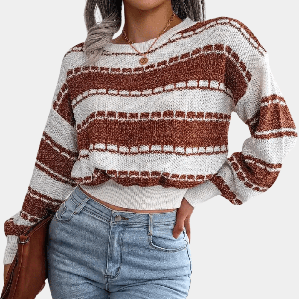 Striped Knit Cropped Sweater | Cozy & Trendy | Soft Fabric | Casual Chic