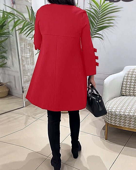 A-Line Long-Sleeve Dress | Chic Bow-Tie Sleeves | Lightweight Fabric | Everyday Elegance