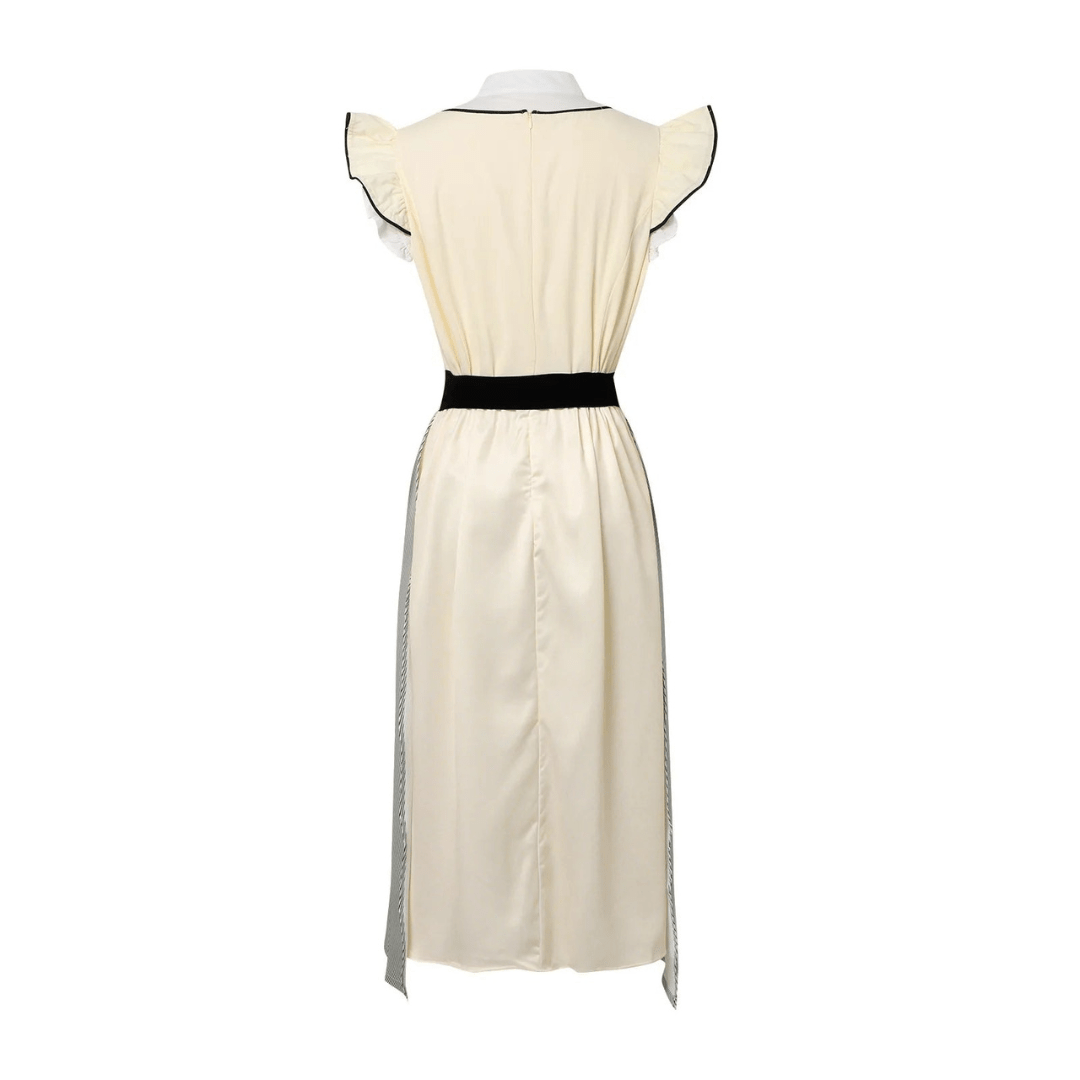 Elegant Dirndl-Inspired Dress | Contrast Skirt & Velvet Bow | Fit & Flare