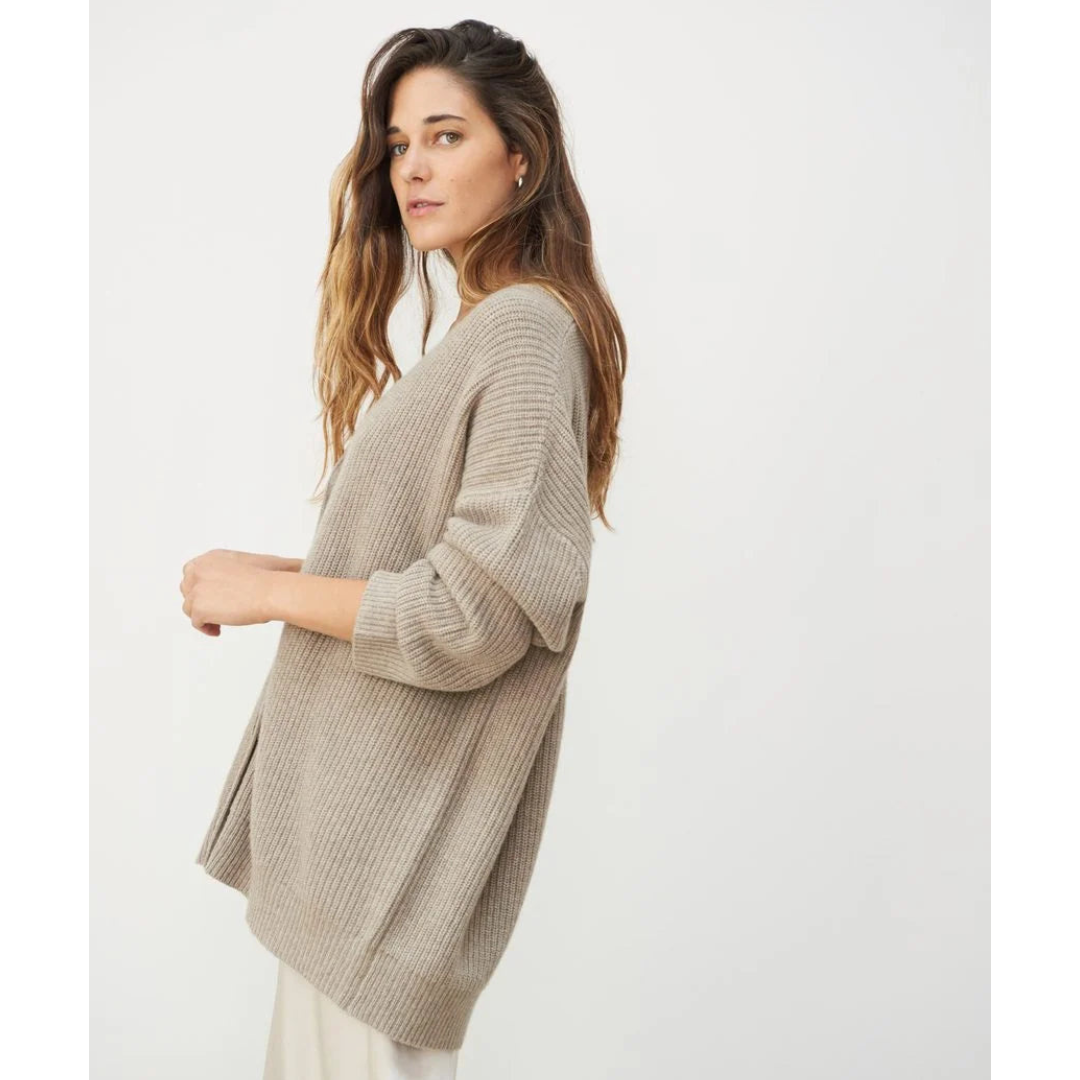 Ribbed Knit Button Cardigan | Relaxed Fit with Drop Shoulders | Soft Casual Layer