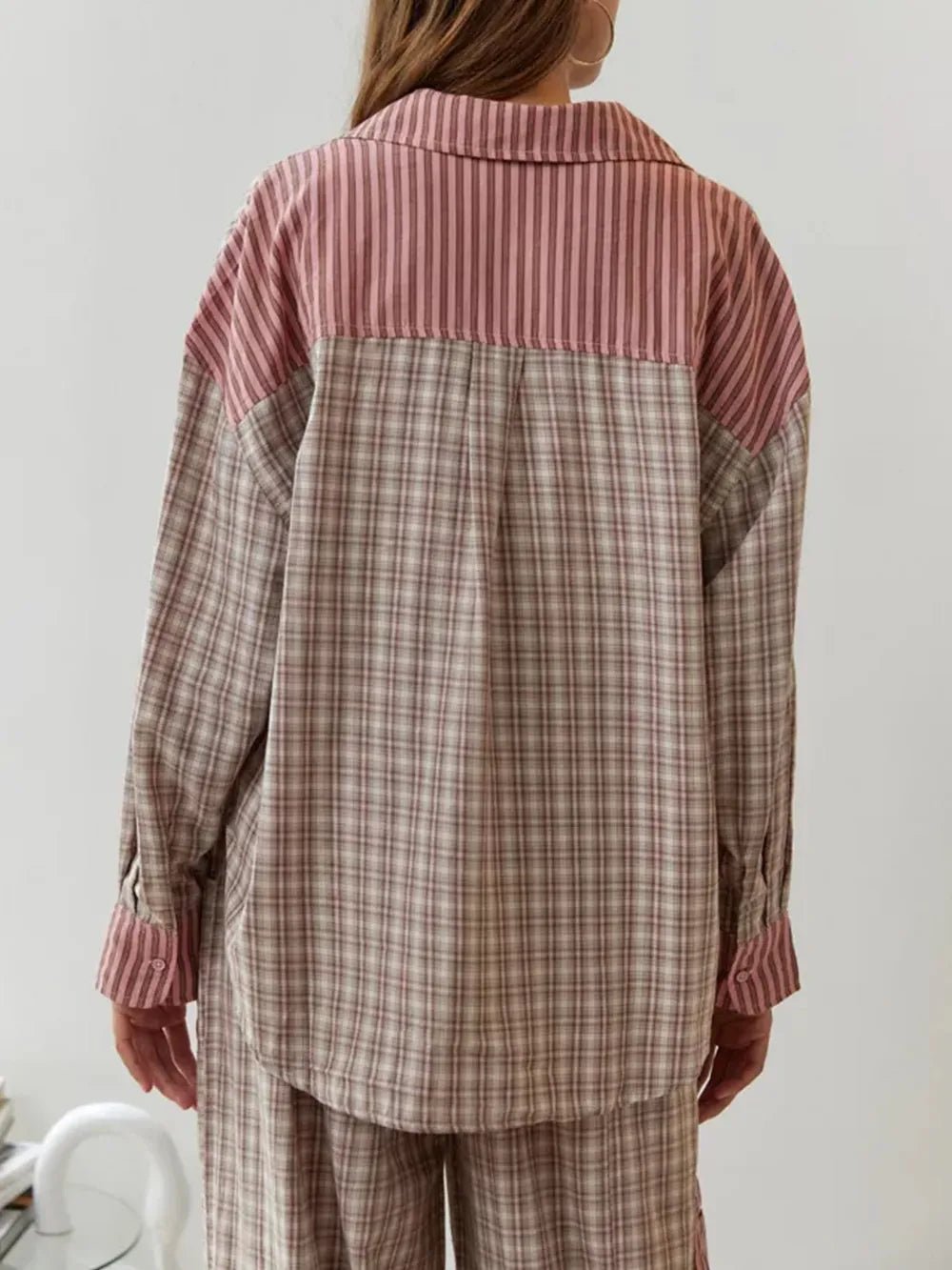 Striped Patchwork Pyjama Set | Soft Cotton Blend with Relaxed Fit