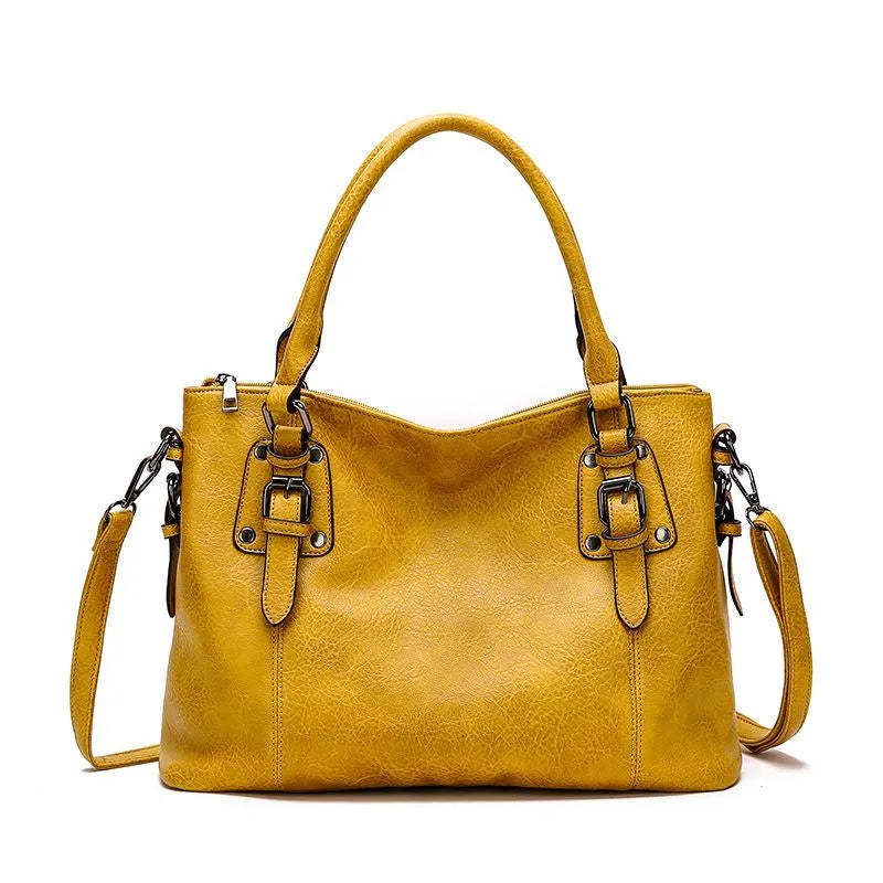 Structured Tote Handbag | PU Leather with Buckle Detail | Everyday Shoulder Bag