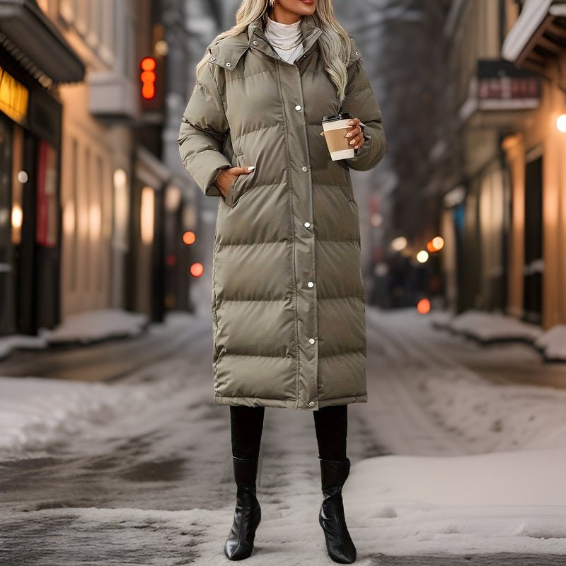 Longline Puffer Coat | Insulated Winter Jacket | Hooded Design
