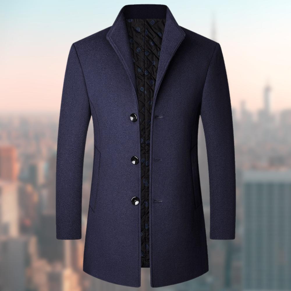 Men’s Wool-Blend Overcoat | Formal Mid-Length Winter Jacket