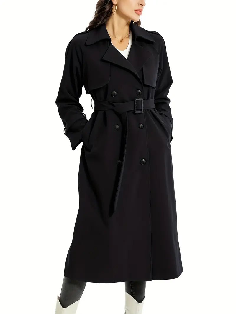 Classic Belted Trench Coat | Double-Breasted Design | Timeless Elegance | All-Season Layer