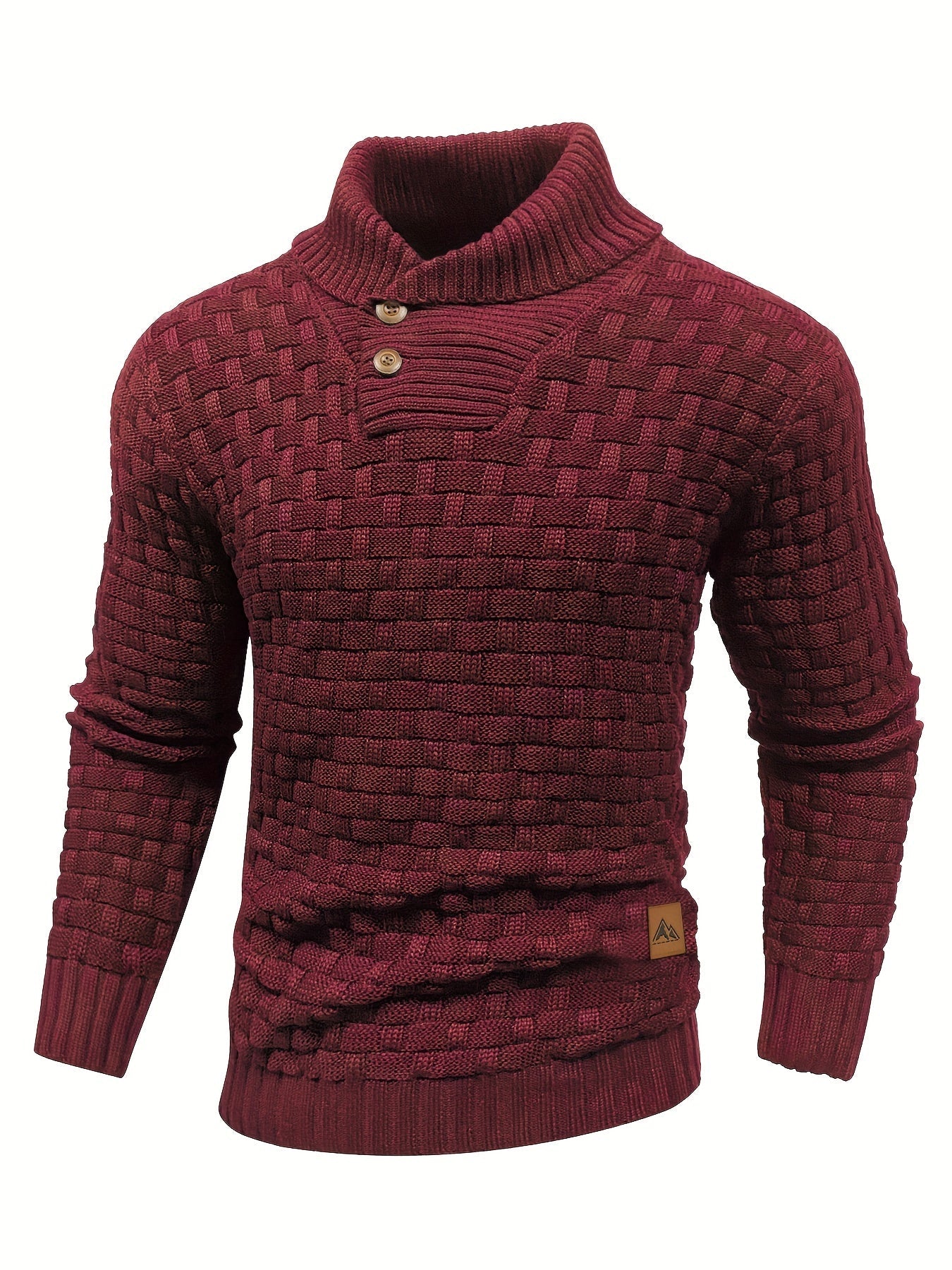 Men's Shawl Collar Knit Sweater | Textured Pullover | Warm Fall Layer