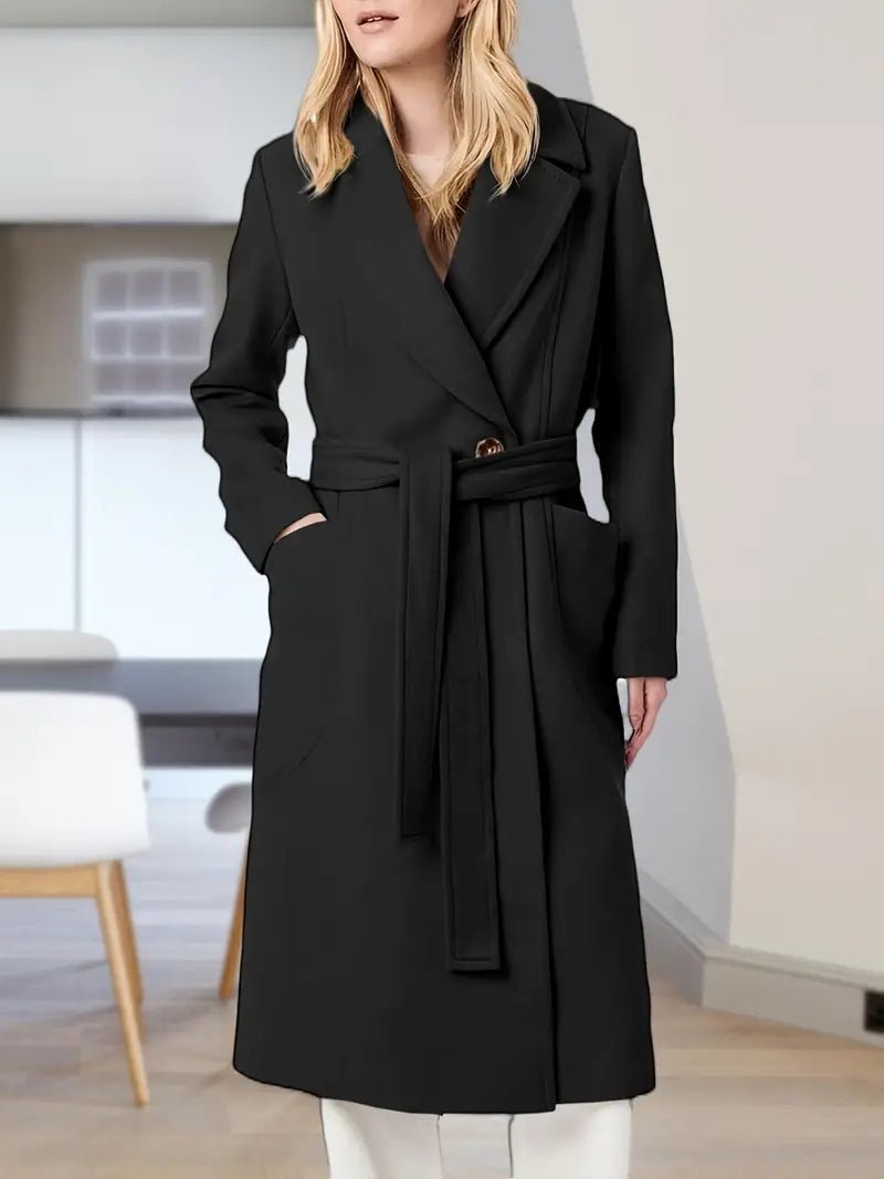 Long Belted Wool Coat | Tailored Fit | Elegant and Warm