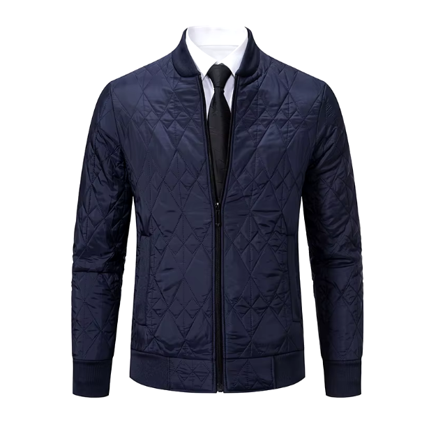 Men’s Diamond Quilted Jacket | Lightweight Bomber Fit | Transitional Zip-Up Outerwear