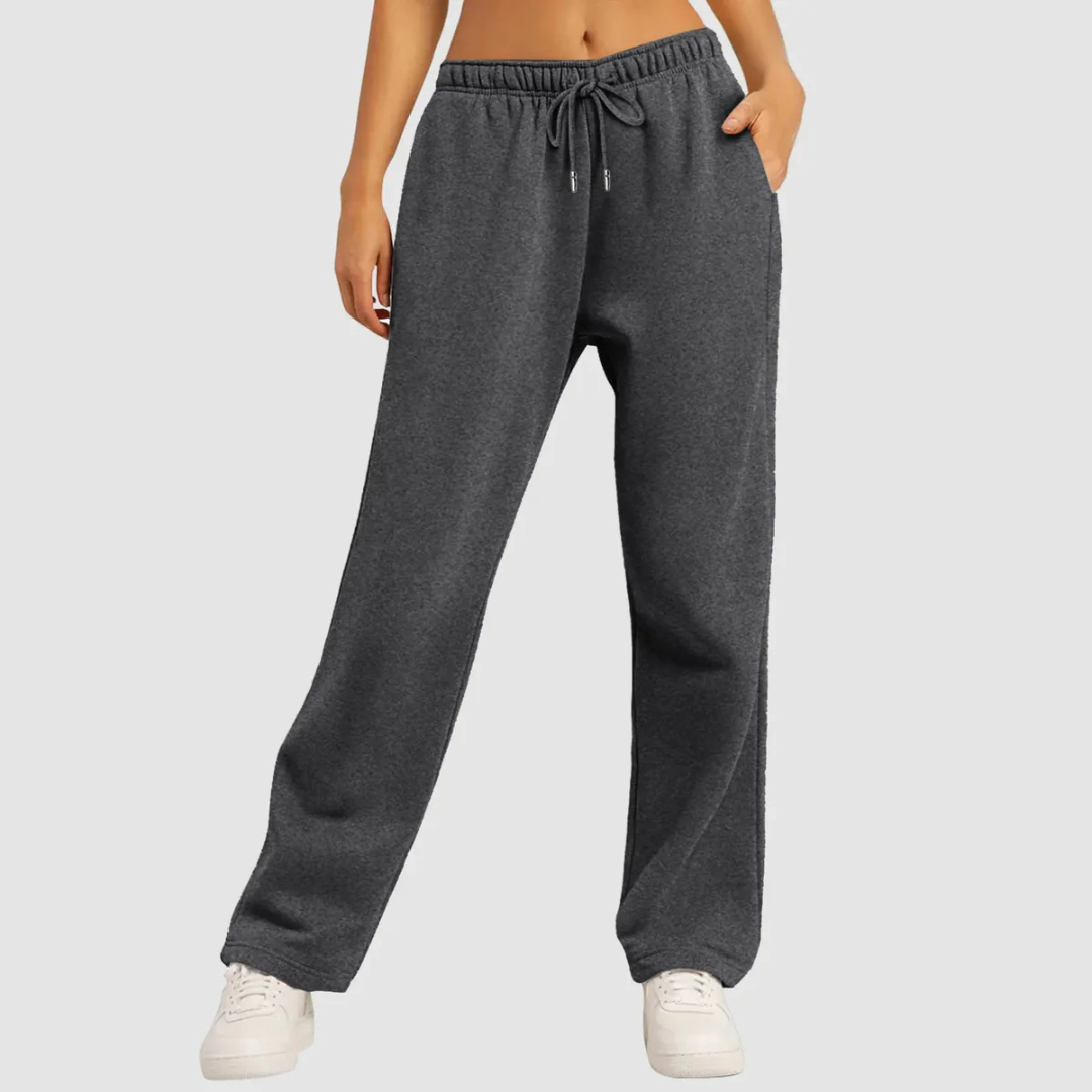 Wide-Leg Lounge Pants | High-Rise Drawstring Waist | Soft Knit Comfort