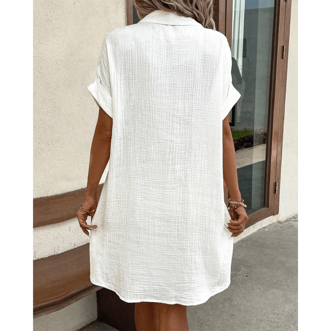 Button-Up Shirt Dress | Gauze Cotton | Relaxed Summer Fit